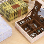 Portable Flip Jewelry Case With Mirror Snap Closure