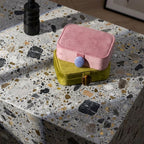 Velvet Natural Stone Travel Jewelry Box For Rings Earrings Necklaces