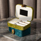 Velvet Natural Stone Travel Jewelry Box For Rings Earrings Necklaces